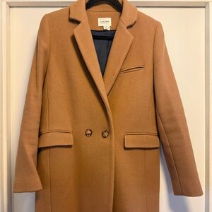 Sézane Joe Camel Women's Tan Double-Breasted Coat